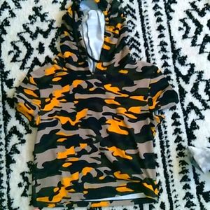 A Orange camouflage crop jacket